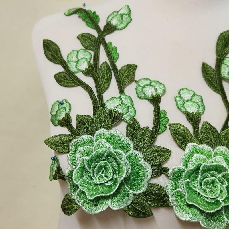 ZALALAA Flowers Embroidered Patch Sticker for Clothing Jacket Jeans Lace Applique DIY Clothes Decorations Fabric Patches (Color F White) - Image 4